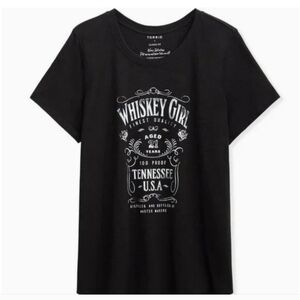 Torrid Tee, Black, 3X, Whiskey Girl 3x Black Tee Shirt